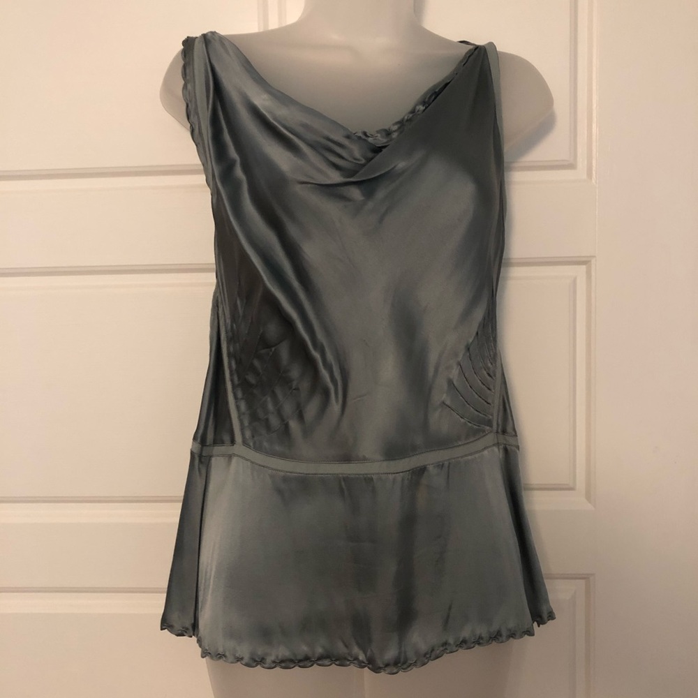 Silver cowl neck DKNY top - UK 10/ US 6